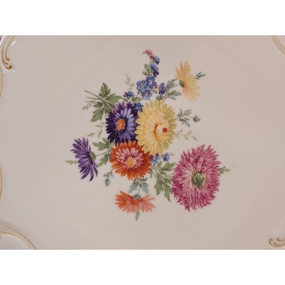 Bavaria Tirschenreuth Germany Floral Scalloped Porcelain Plates Pair set of 2 - Picture 5 of 16